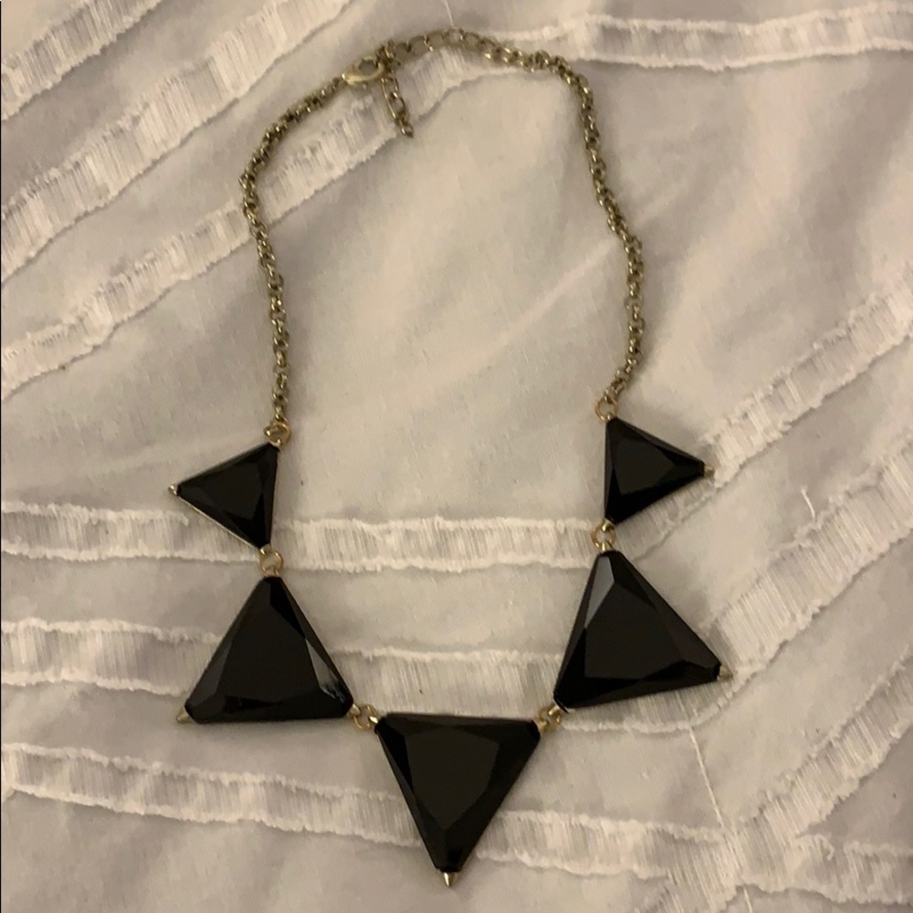 Black pyramid statement necklace